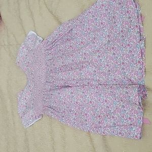 Floral pink dress with short sleeve